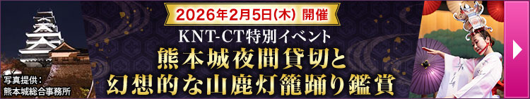 熊本城夜間貸切と幻想的な山鹿灯籠踊り鑑賞