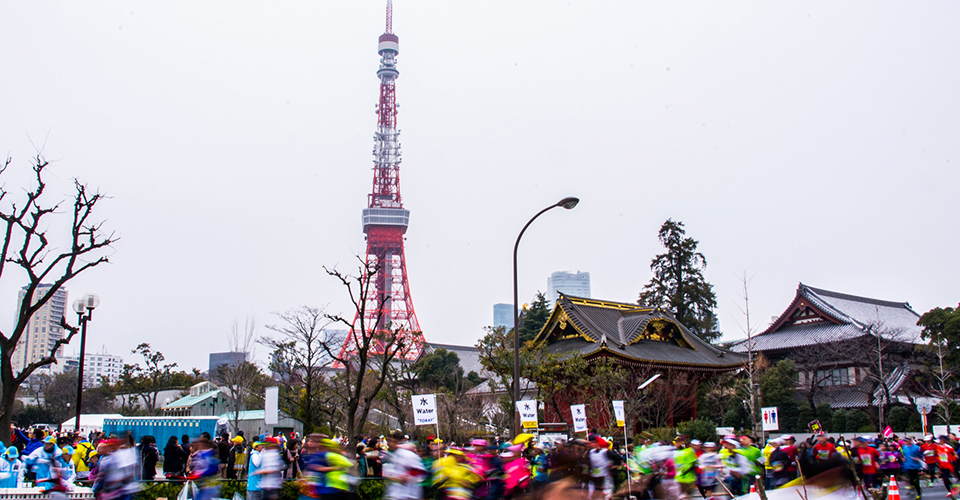 東京マラソン 東京タワーと増上寺（イメージ）