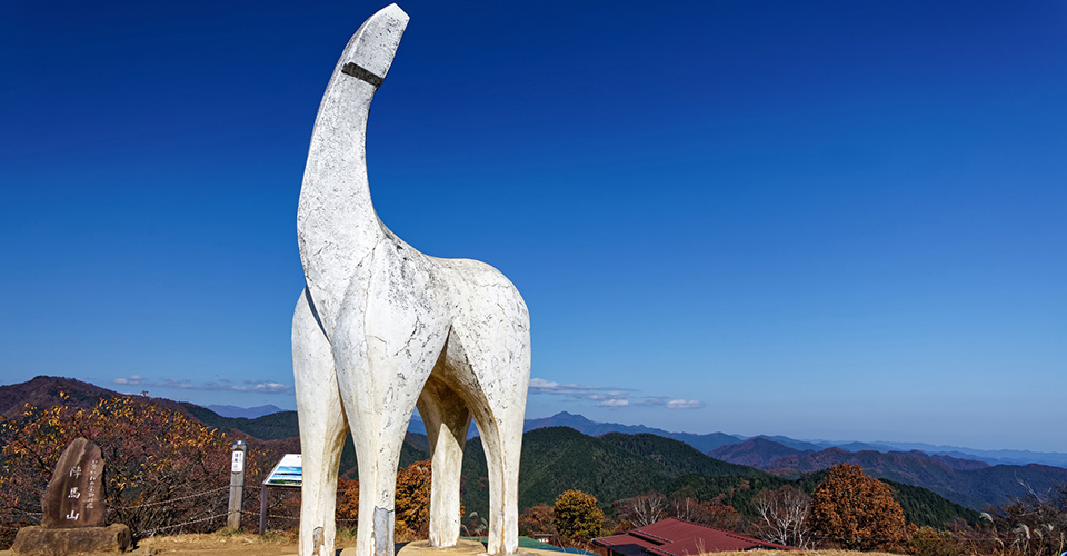 陣馬山山頂の白馬像（イメージ）