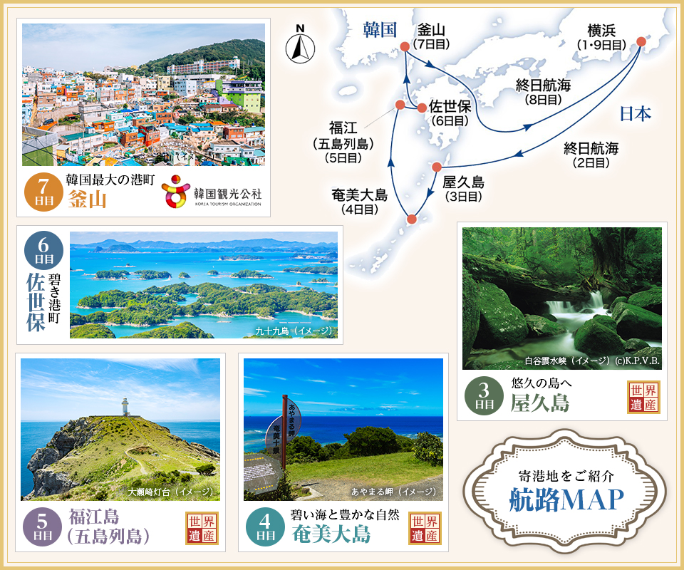 航路マップと寄港地のご紹介