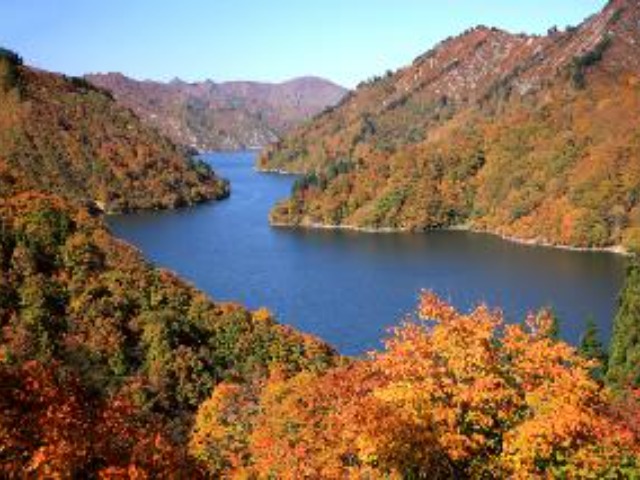 奥只見湖（お客様撮影：ペンネーム・山ちゃんさん：新潟県在住)※紅葉の見ごろ：例年10月中旬～11月上旬