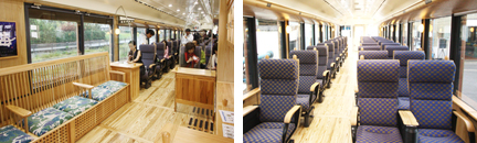 ［左］車内　［右］車内（イメージ）