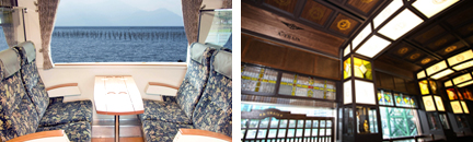 ［左］車内　［右］車内（イメージ）