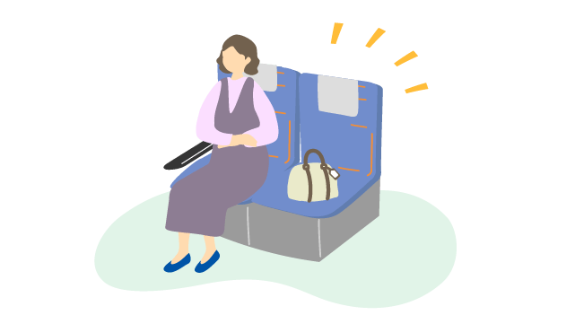 バスは1人2席利用（イメージ）